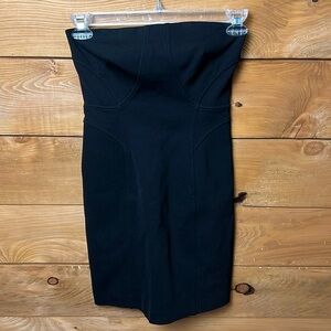 HELMUT‎ LANG Women’s  Strapless BLACK DRESS 4 zip back cocktail party event Mini